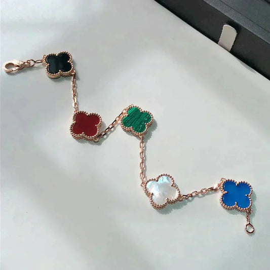 CLOVER 5 MOTIFS MULTICOLOR BRACELET
