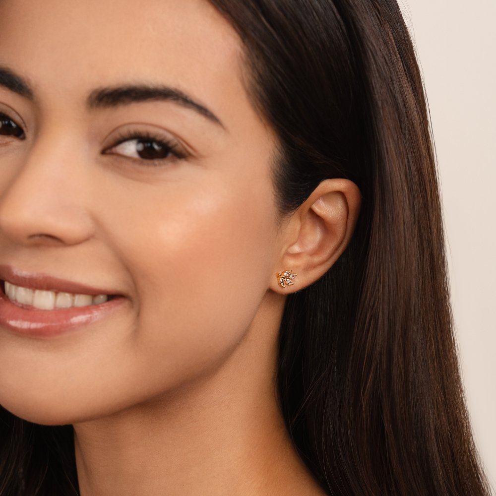 Pendientes de hoja de cristal