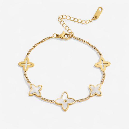 White Blossom Petal Bracelet