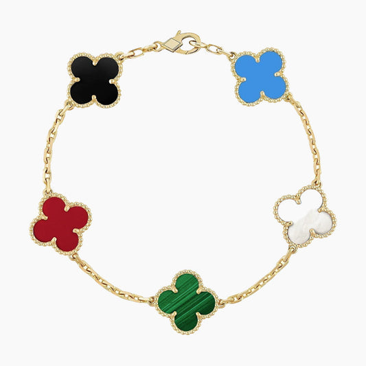 CLOVER 5 MOTIFS MULTICOLOR  BRACELET