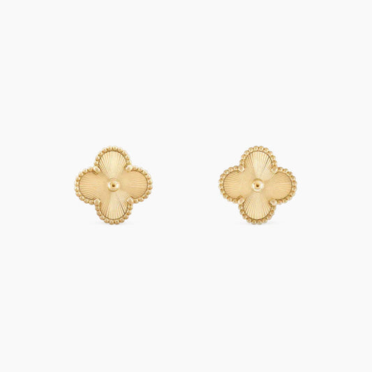 CLOVER MINI 9.5MM LASER EARRINGS