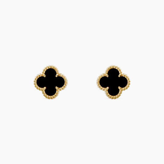 CLOVER MINI 9.5MM BLACK MOP EARRINGS