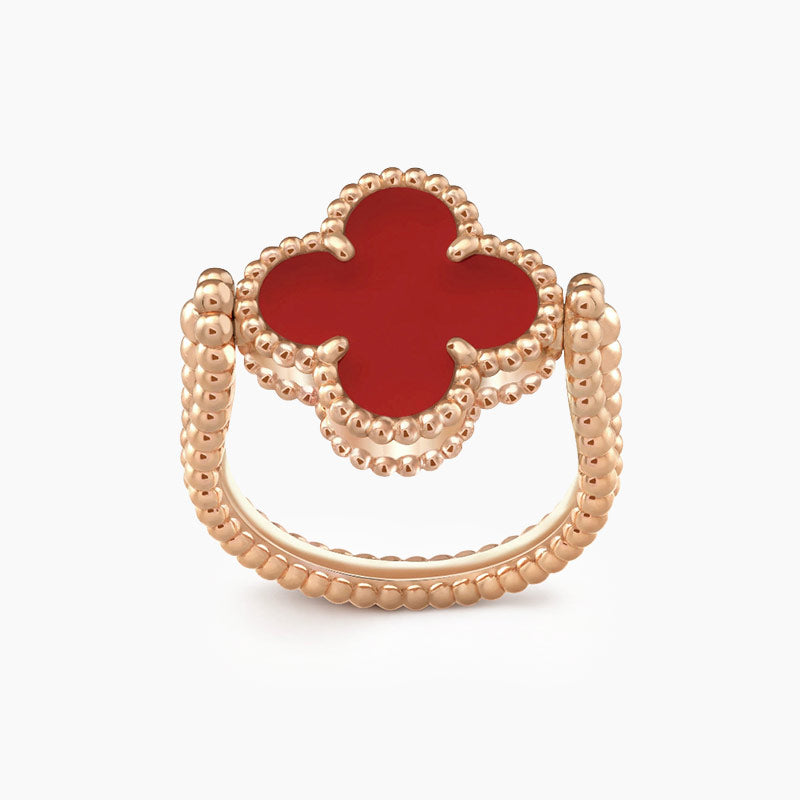CLOVER RIVERSIBLE PINK GOLD RING