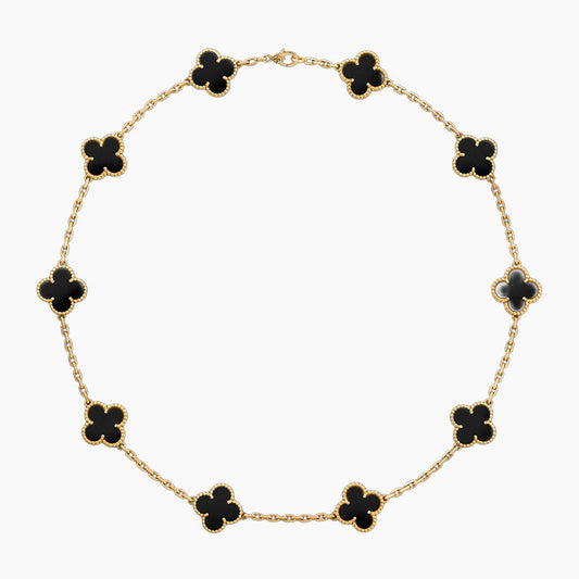 CLOVERS THE 10-MOTIFS ONYX NECKLACE