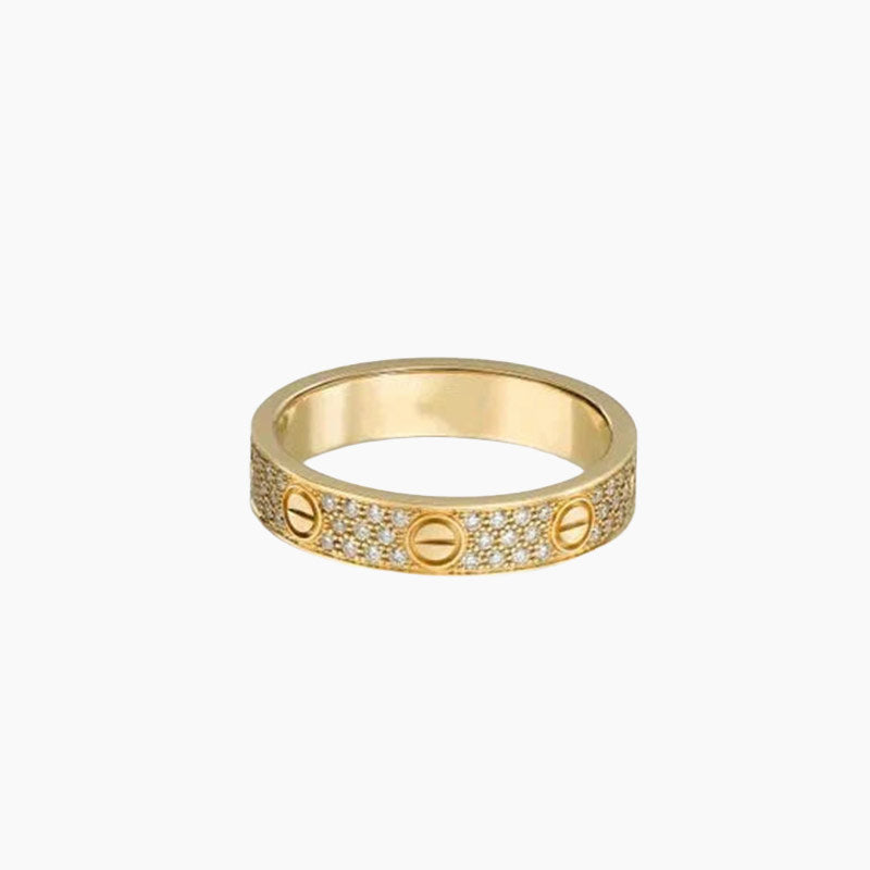 Anillo Love de 3,6 mm con diamantes engastados