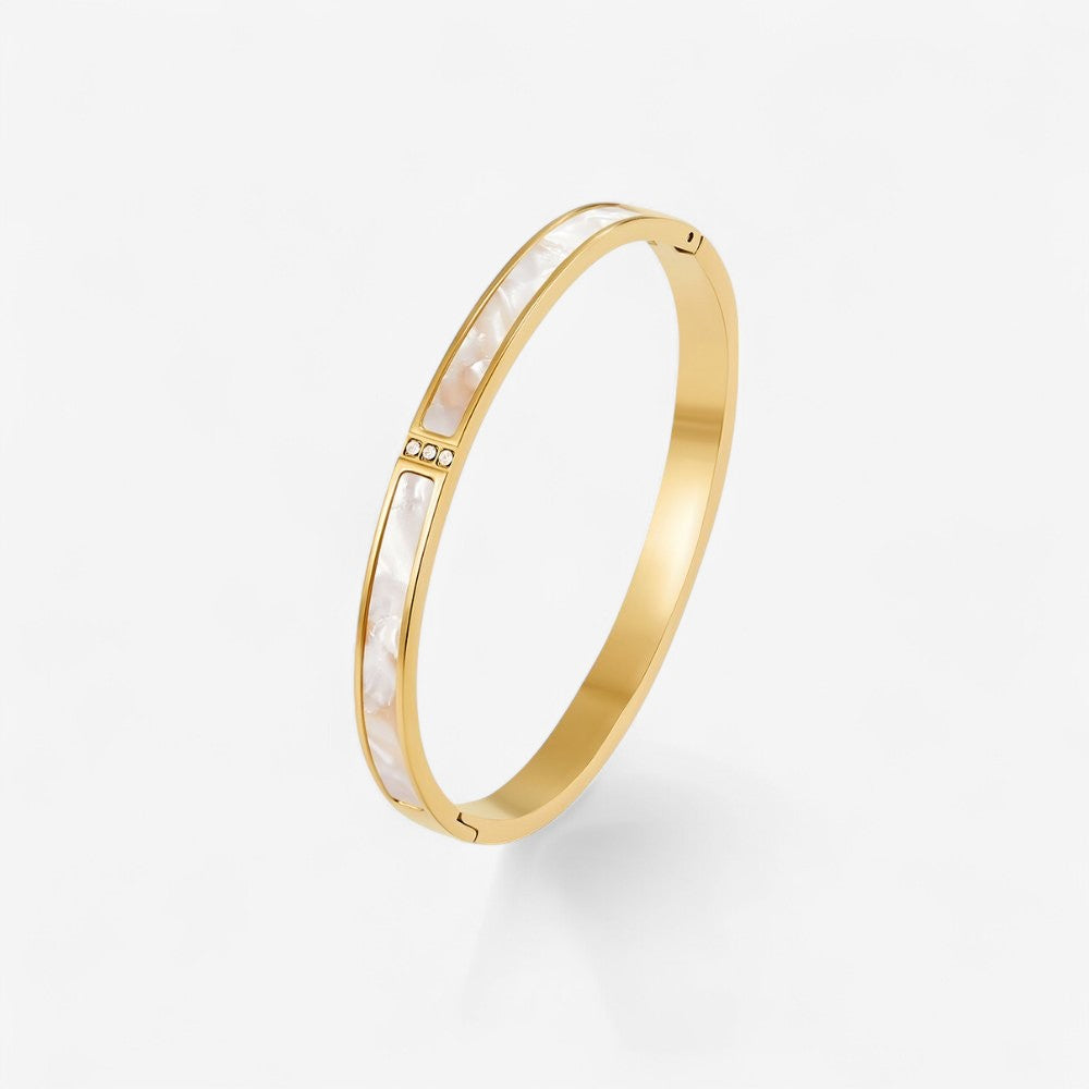 White Sahara Gold Bangle