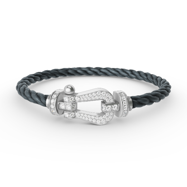 FORCE LARGE HORSESHOE FULL DIAMOND BRACELET SILVER